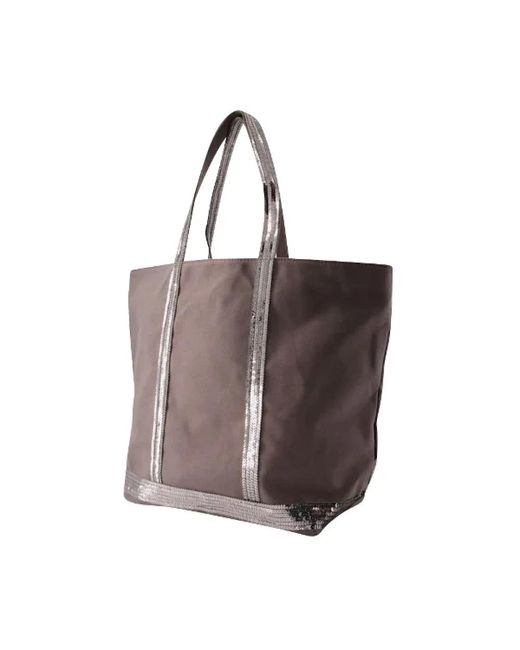 Borsa shopper in cotone grigio antracite di Vanessa Bruno in Brown