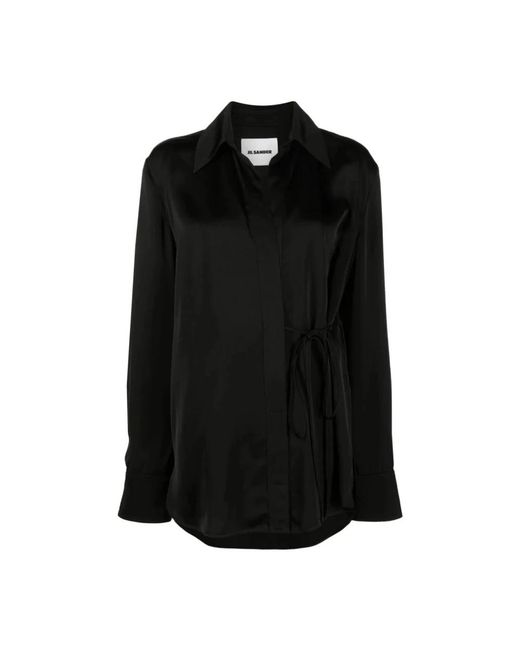 Jil Sander Overhemden ,Zwart ,Shirt Met Lange Mouwen in het Black