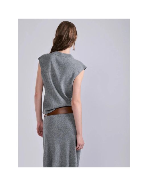 Barbara Bui Gray Round-Neck Knitwear