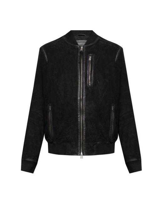 AllSaints Jassen ,Zwart ,Leer Jas Kemble in het Black voor heren