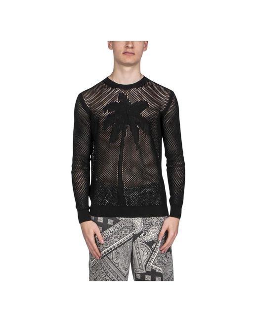 Round-Neck Knitwear Amaranto de hombre de color Black