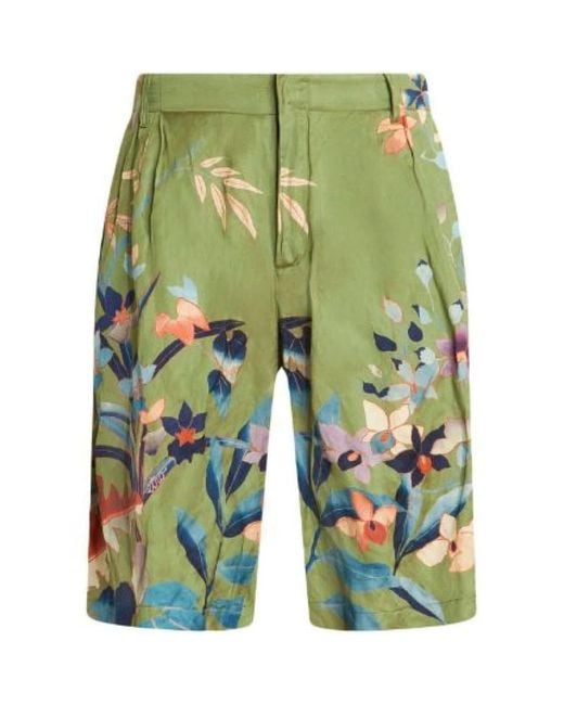 Etro Green Casual Shorts for men