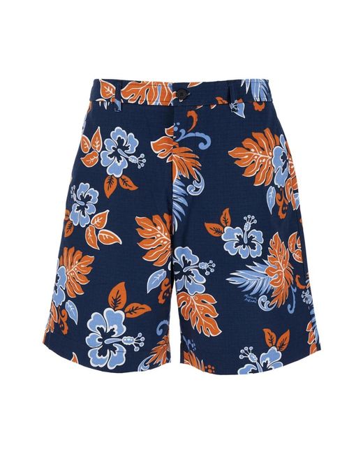Board shorts in cotone per stile estivo di Maison Kitsuné in Blue da Uomo