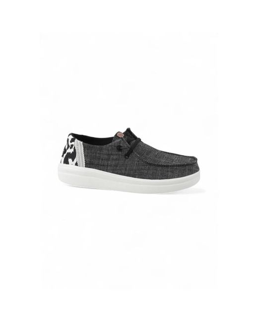 HeyDude Black Laced Shoes