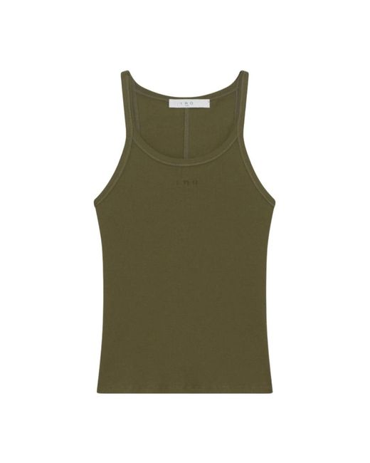 IRO Tops ,Groen ,Katoen Groene Geribbelde Tanktop Palissa in het Green
