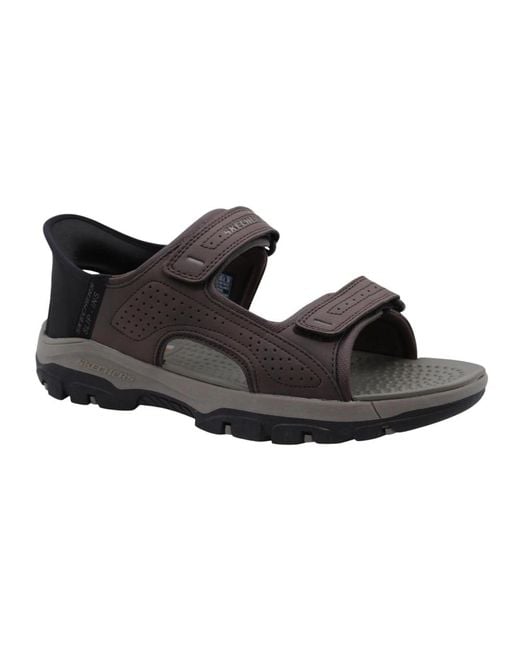 Skechers Black Flat Sandals for men