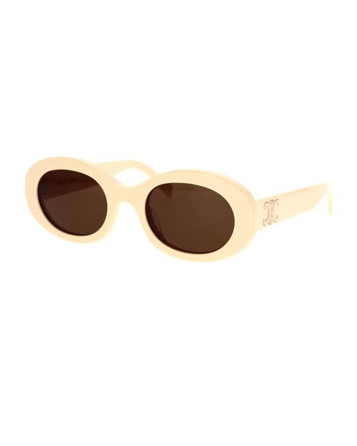 Céline Natural Ovale sonnenbrille elfenbein braune organische linsen,triomphe large sonnenbrille
