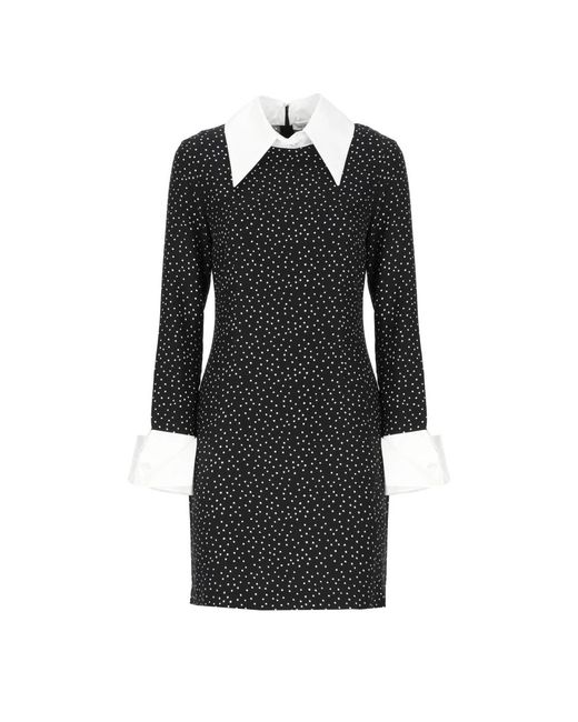 Mar De Margaritas Black Schwarzes viskosekleid mit punkten