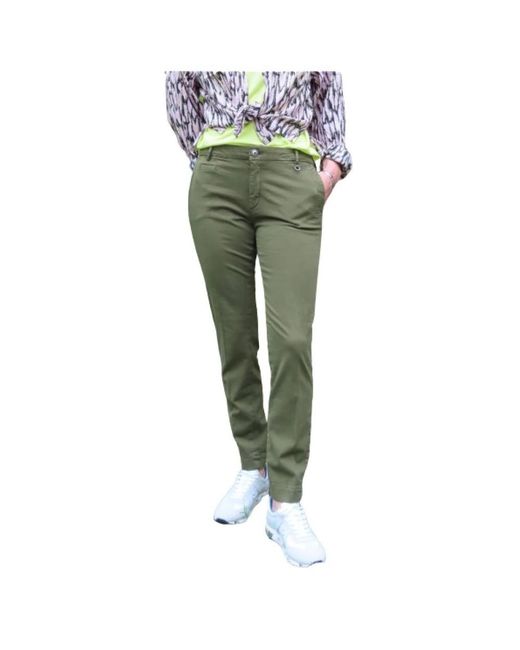 Mason's Broeken ,Groen ,Katoen Jacqueline Curvy Chino Broek in het Green