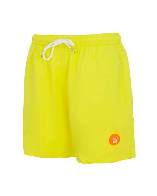 Suns Badmode ,Groen ,Polyester Sneldrogende Strandboxershort in het Yellow voor heren