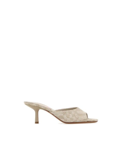 Burberry Natural Heeled Mules