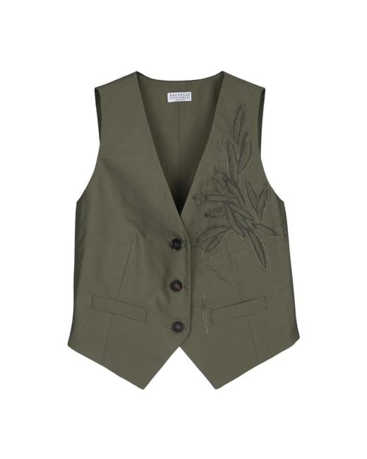 Brunello Cucinelli Vests in het Green