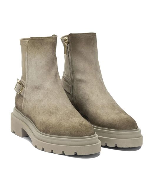 Santoni Gray Ankle Boots