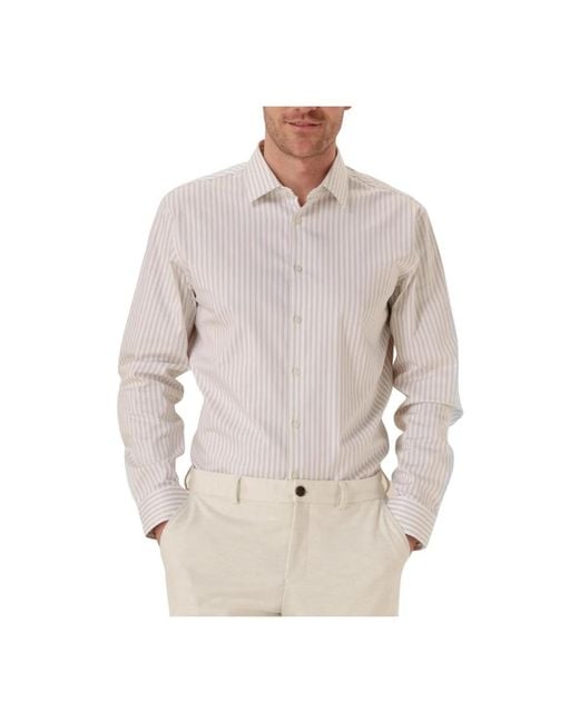 SELECTED Overhemden ,Katoen Slhslim-Performance Shirt Ls Noos in het Natural voor heren