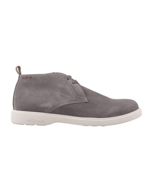 Kiton Gray Lace-Up Boots for men