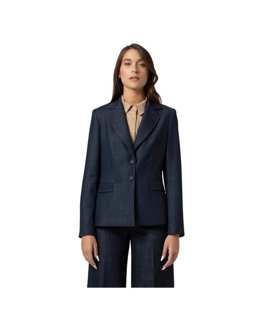 Kocca Jassen ,Blauw ,Leer Chique Professionele Blazer Met Lange Mouwen in het Blue