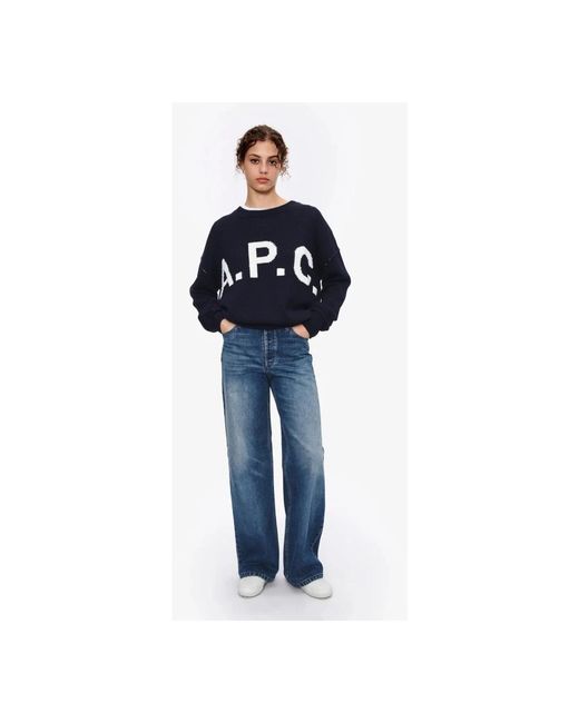 A.P.C. Blue Round-Neck Knitwear