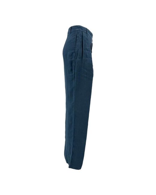 120% Lino Wide Trousers in het Blue