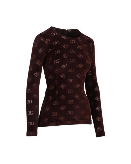 Dolce & Gabbana Brown Long Sleeve Tops
