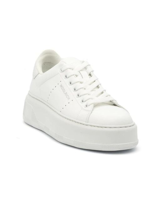 Woolrich White Chunky leder sneakers weiß