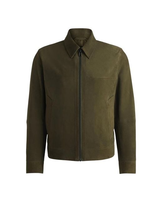 Leather Jackets Boss pour homme en coloris Green