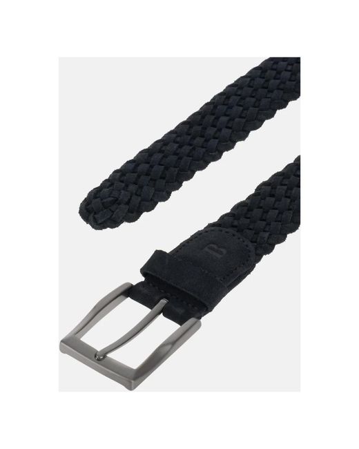 Boggi Accessoires ,Blauw ,Leer Woven Suede Belt in het Black voor heren