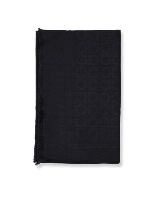 Ferragamo Accessoires ,Zwart ,Wol Stola Gancini in het Black voor heren