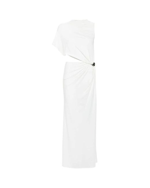Courreges White Asymmetrisches kleid mit ausschnitten