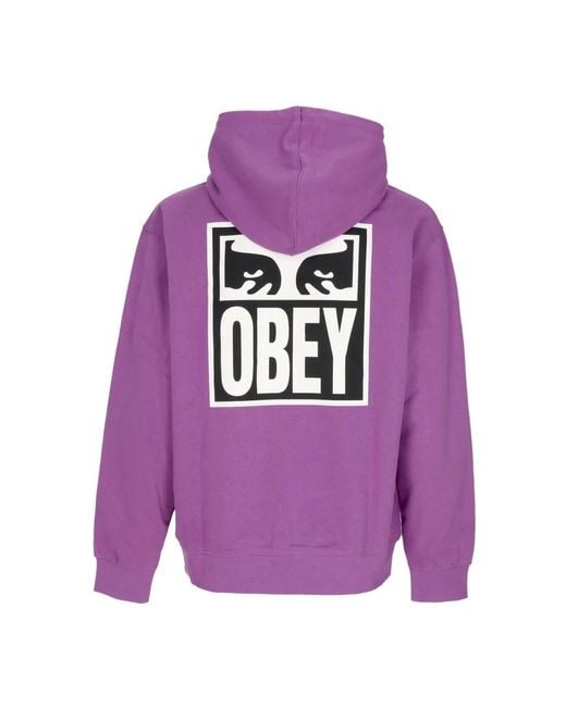 Obey Leichter Kapuzenpullover Herren Eyes Icon 2 in Purple für Herren