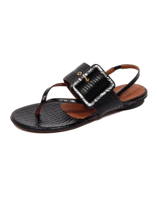 L'Autre Chose Black Flat Sandals
