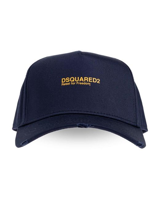 DSquared² Accessoires ,Blauw ,Katoen Pet Met Klep in het Blue voor heren