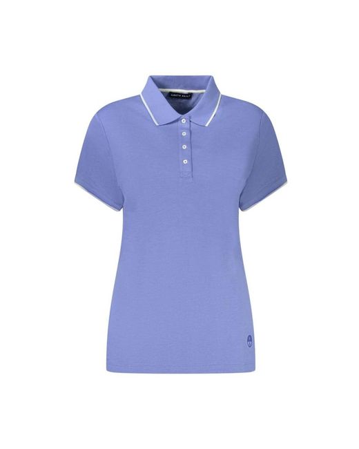 North Sails Tops ,Blauw ,Polo Shirt Met Contrastdetails in het Blue