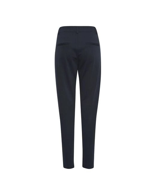 Ichi Blue Slim-Fit Trousers