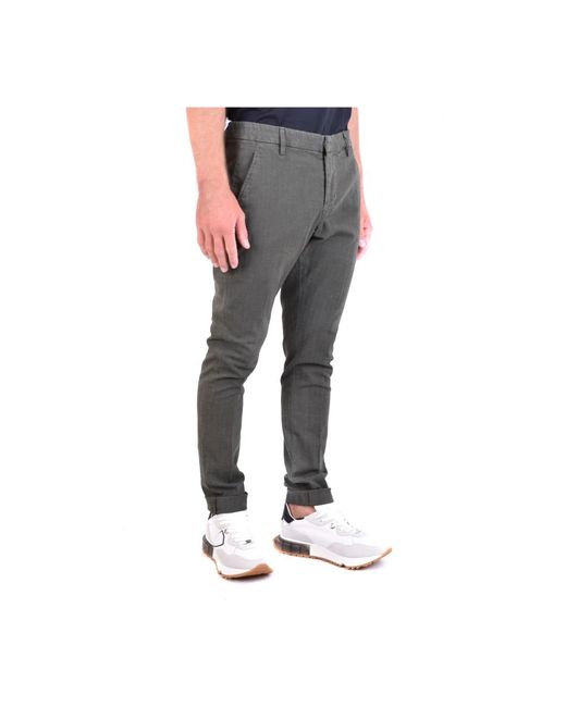 Dondup Gray Slim-Fit Trousers for men