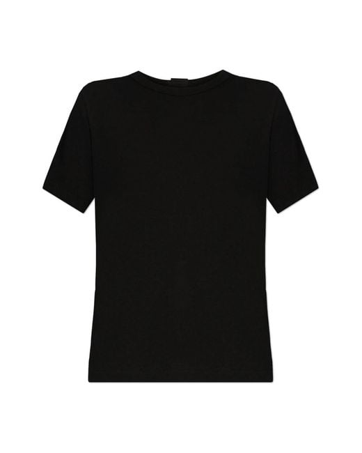 Yohji Yamamoto Black T-Shirt Mit Rundhalsausschnitt