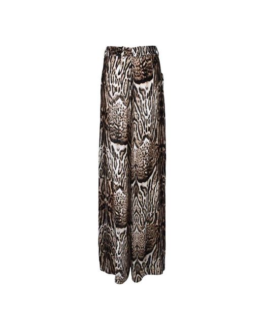 Pantalones Elegantes De Mezcla De Seda, Mujer, Talla Roberto Cavalli de color Black