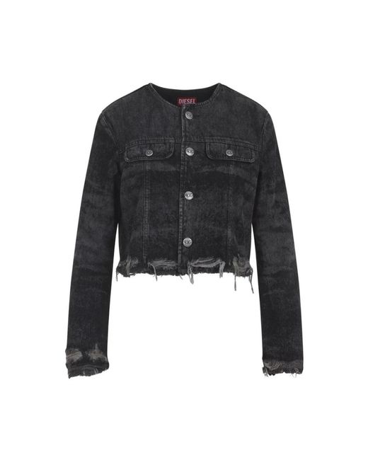 DIESEL Distressed Bomber Jacket in het Black