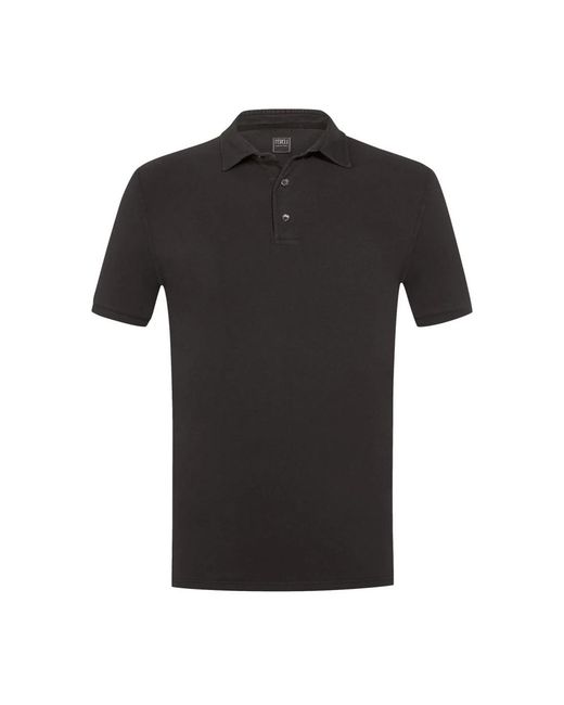 Fedeli Tops ,Grijs ,Katoen Polo Shirt Met Korte Mouwen in het Black voor heren
