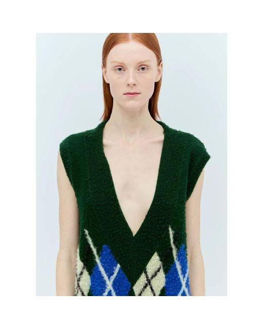 Burberry Green Knitted Dresses