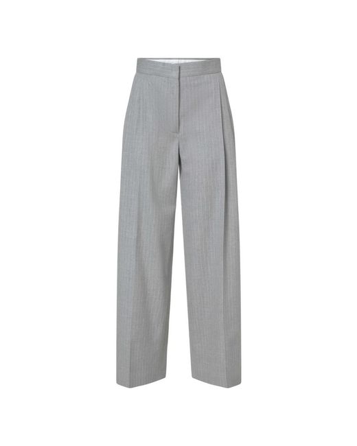 Maison Kitsuné Straight Trousers in het Gray
