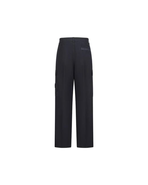 Stone Island Blue Straight Trousers for men