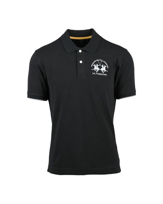 La Martina Black Polo Shirts for men