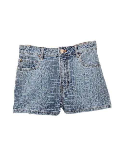 Self-Portrait Blue Denim Shorts