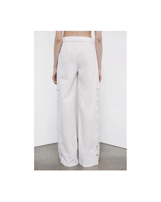 Patrizia Pepe White Wide Trousers