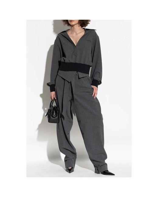 The Attico Hoge Taille Broek in het Gray