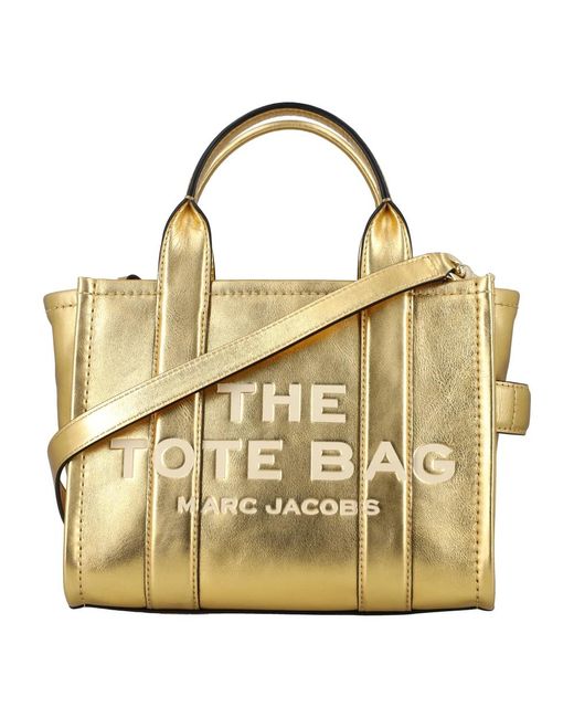 Marc Jacobs Gold metallic kleine tote tasche
