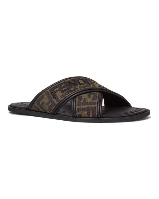 Fendi Brown Sliders for men