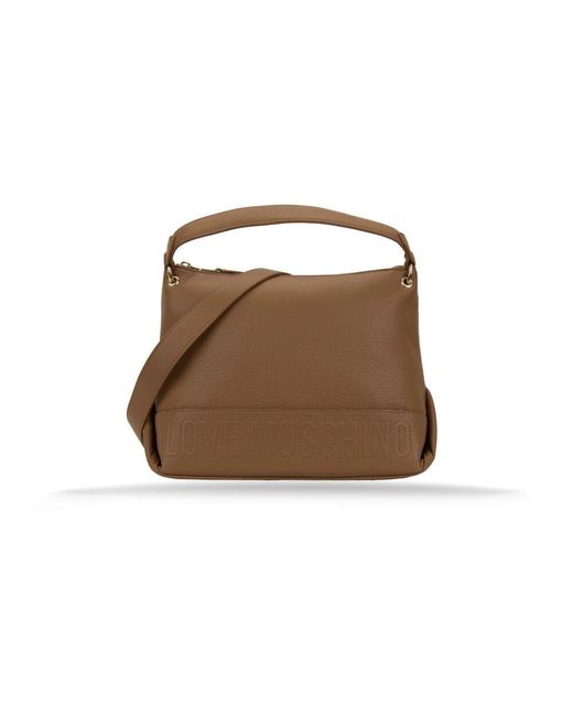 Moschino Brown Damen Schultertasche Mit Reißverschluss