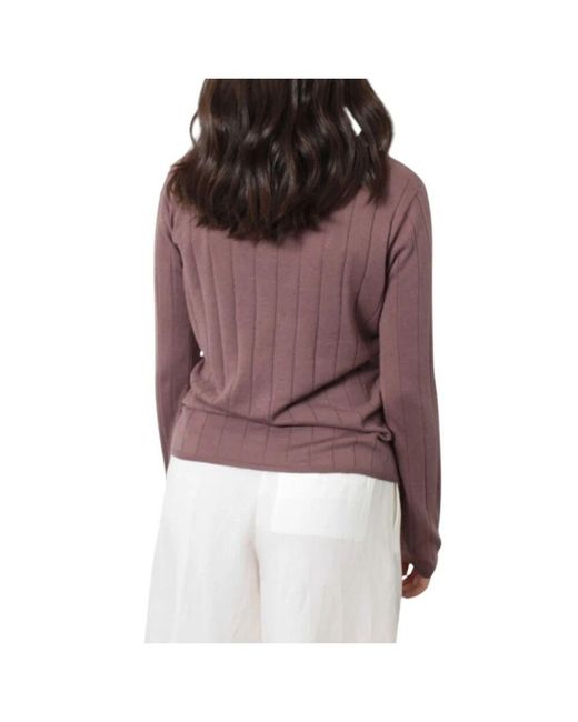 Max Mara Purple V-Neck Button-Up Cardigan