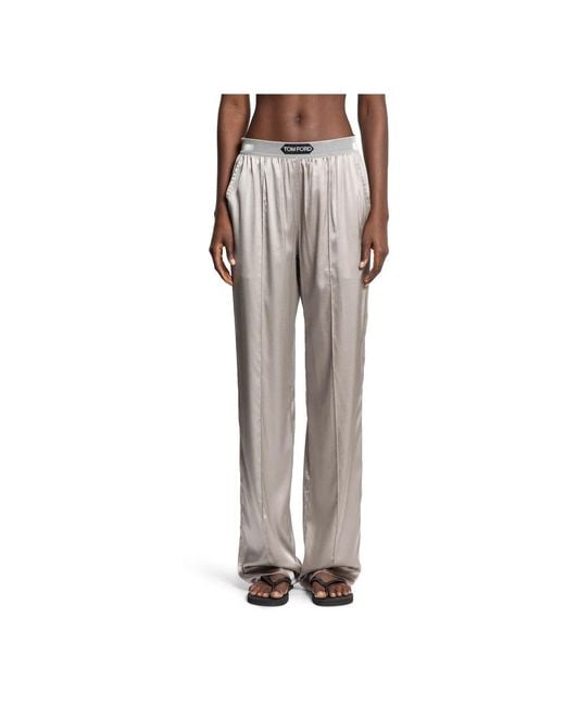 Tom Ford Wide Trousers in het Gray